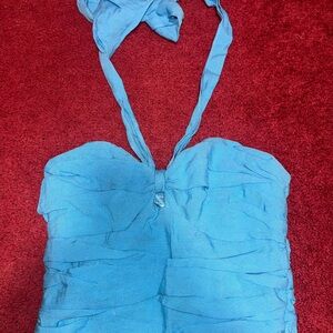 NWT: DO+BE Sky Blue Halter Top- Size Small